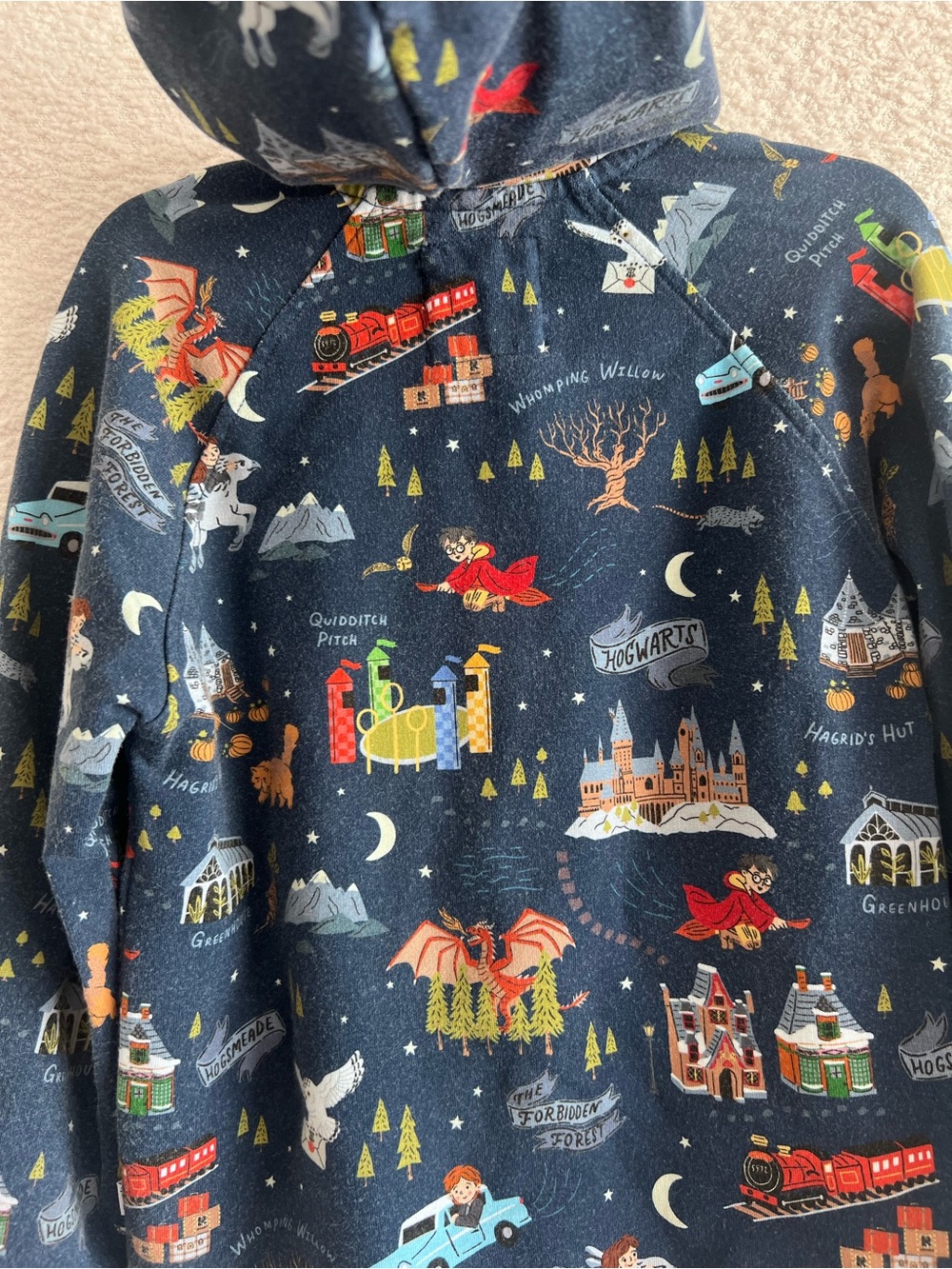 Play Little Sleepies x Harry Potter Evening At Hogwarts Bamboo Zip Hoodie Size 5 - Picture 7 of 8